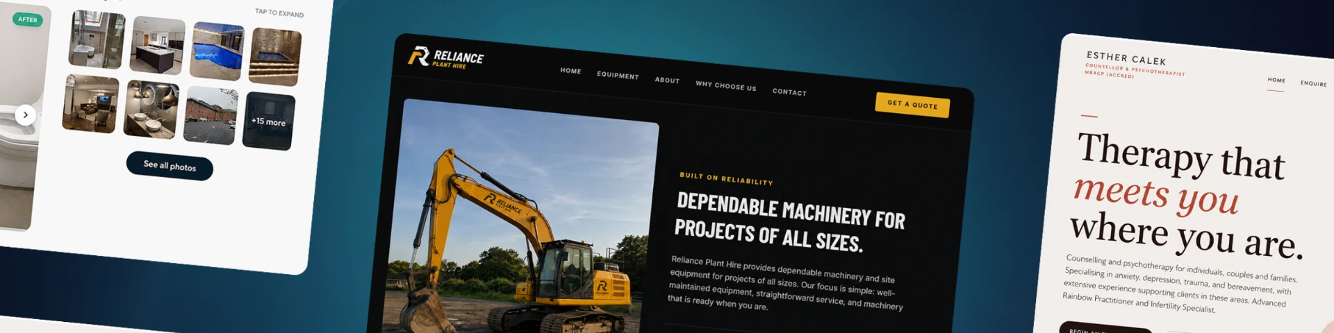 Selection of website designs built by Keshr Media